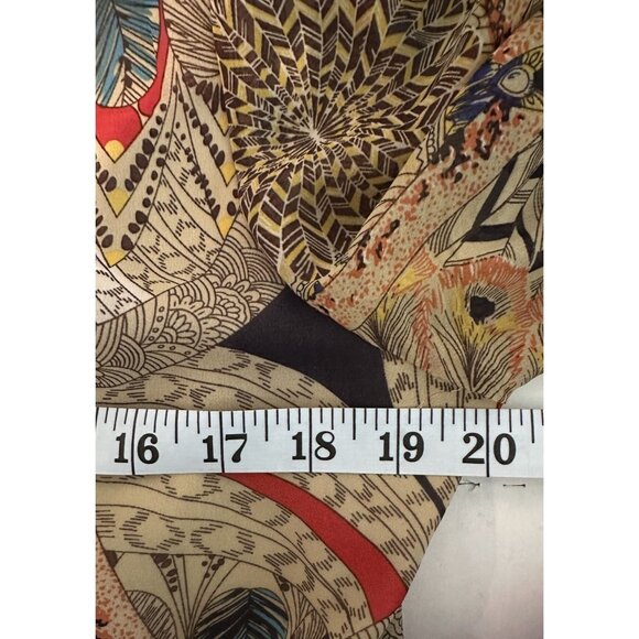 Love 21 Womens Lined Geometric Midi Dress Bohemian Babydoll Flowy Feminine Large - Picture 11 of 15